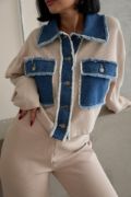 Bej Denim Garnili Gömlek Ve Pantolon Takım resmi